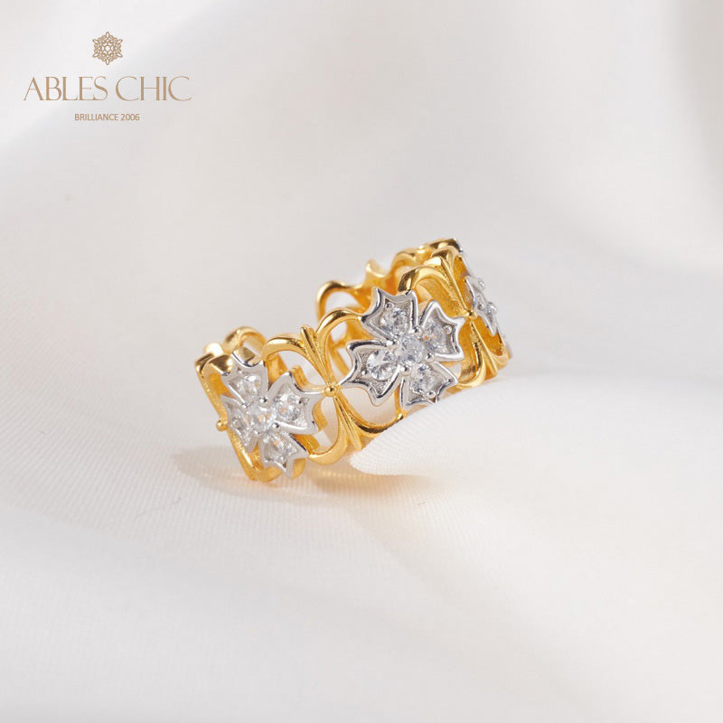 Fretwork Clover Open Ring 5813