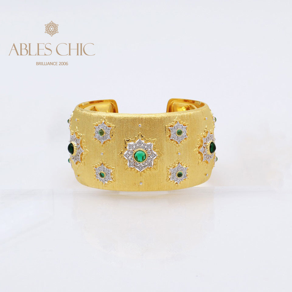 Gem Floral Wide Bracelet 5457