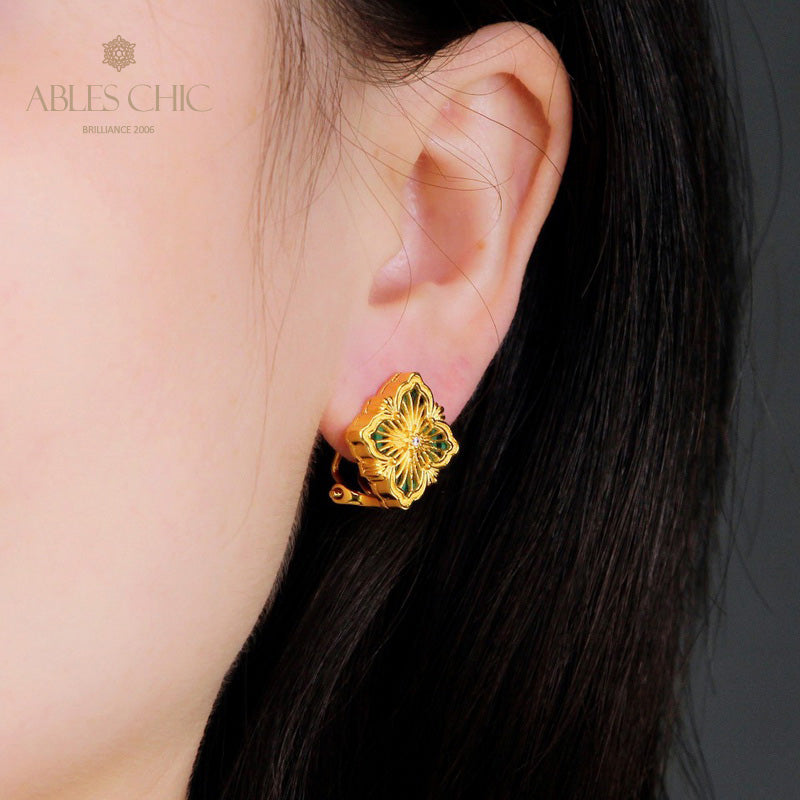 Agate Clover Fretworks Earrings 5406