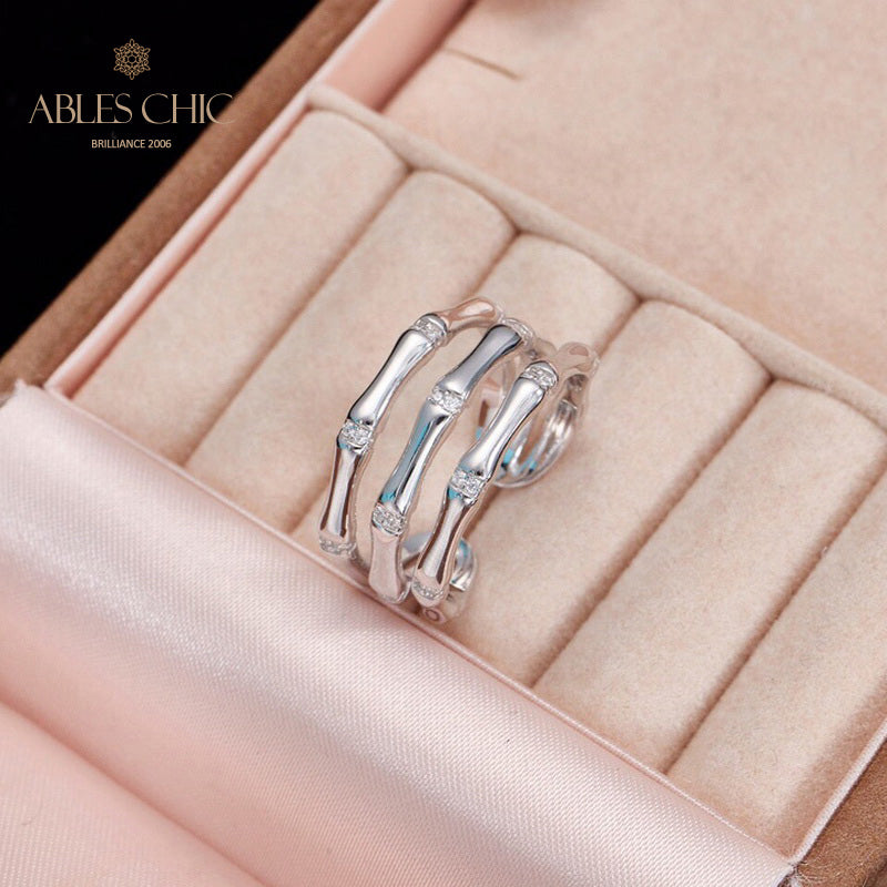 High Polished Bamboo Ring 5739