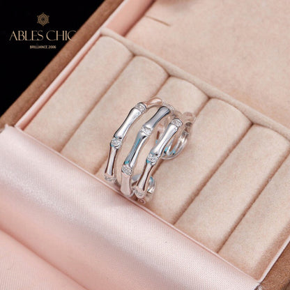 High Polished Bamboo Ring 5739