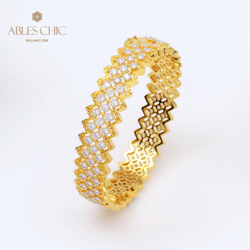 Bracelet Dentelle Filigrane Zircons 5008