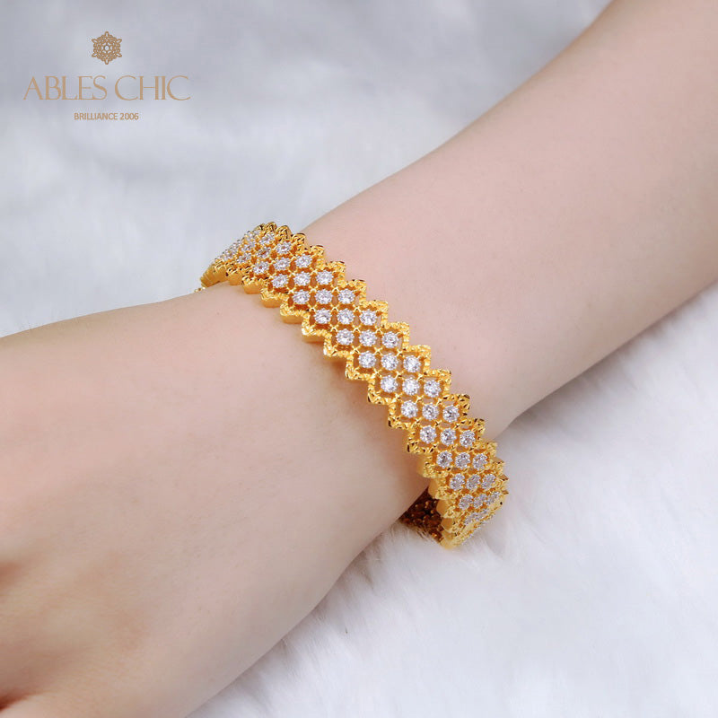 Bracelet Dentelle Filigrane Zircons 5008