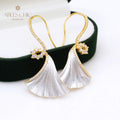 Fabric Element Ginkgo Leaf Earrings 5450