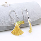 Fabric Element Ginkgo Leaf Earrings 5450