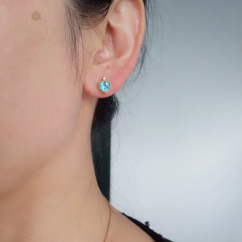 Natural Topaz Heart Earrings 5988