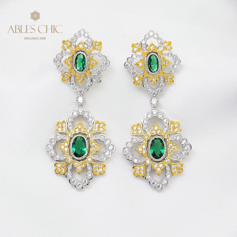 Boucles d'oreilles chandelier trèfle ajourées raffinées 5664