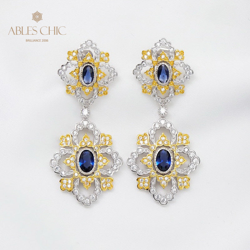 Boucles d'oreilles chandelier trèfle ajourées raffinées 5664