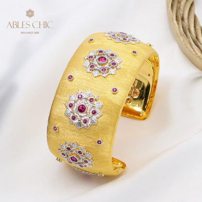 Bracelet large fleurs de rubis 5681