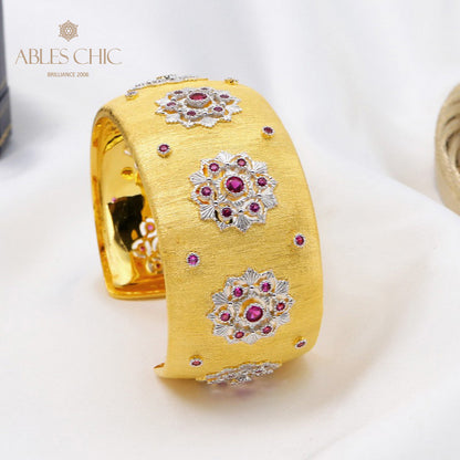 Bracelet large fleurs de rubis 5681