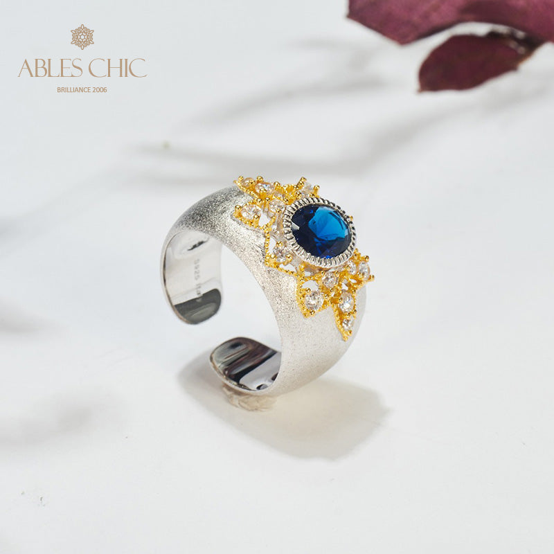 Sapphire Flower Silky Ring 6065