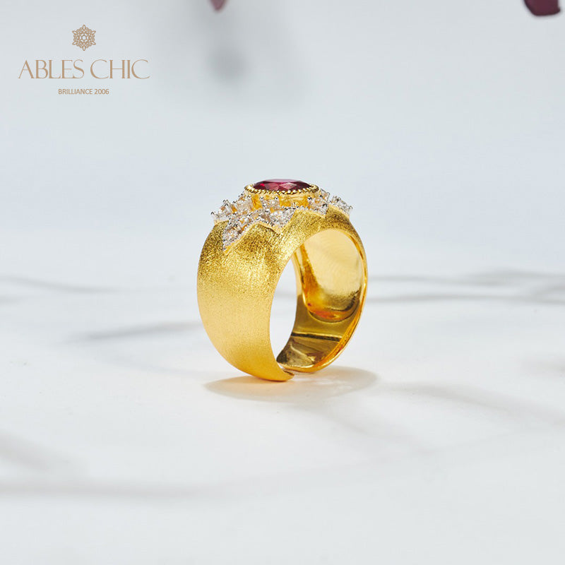 Sapphire Flower Silky Ring 6065