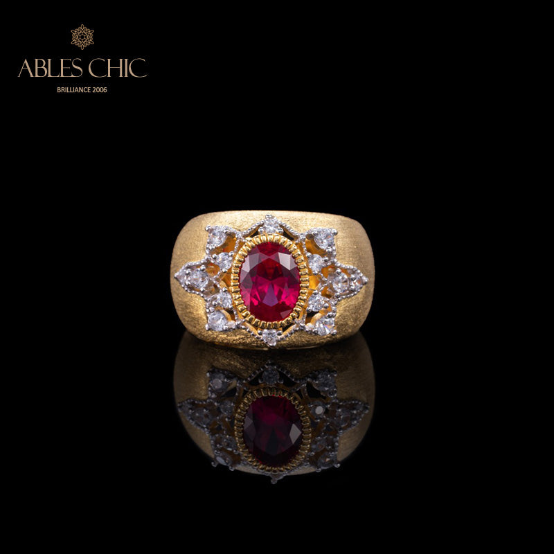 Sapphire Flower Silky Ring 6065