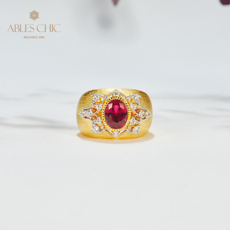 Sapphire Flower Silky Ring 6065