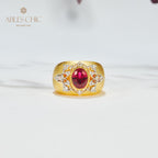 Sapphire Flower Silky Ring 6065