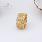 Lacy Honeycomb Floral Ring 5018