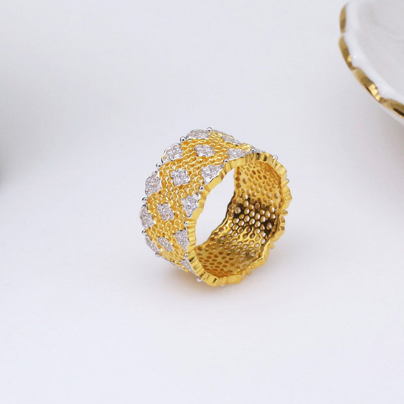 Lacy Honeycomb Floral Ring 5018