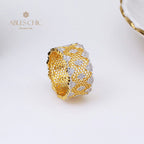 Lacy Honeycomb Floral Ring 5018