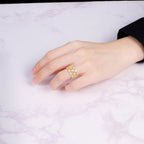 Lacy Honeycomb Floral Ring 5018
