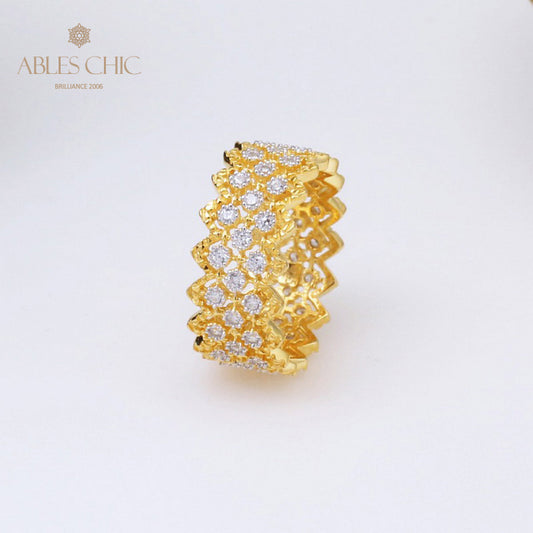 Lace Multi Row Stone Ring 5009