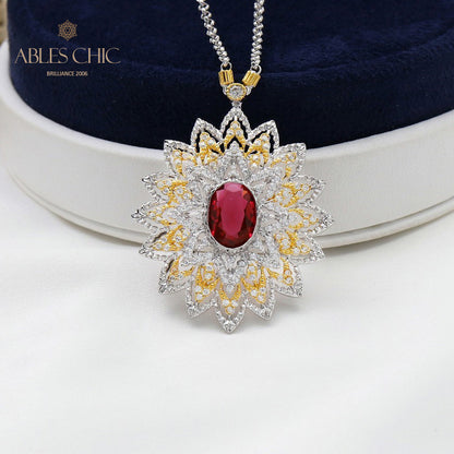 Starry Oval Blossom Necklace 5667