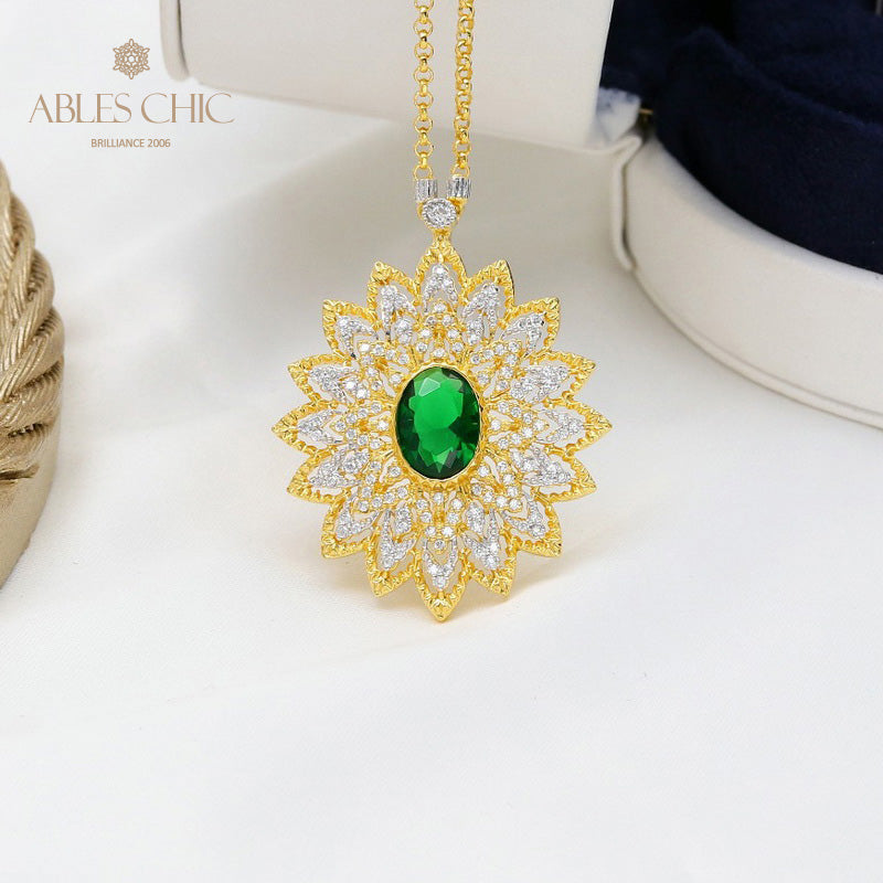 Starry Oval Blossom Necklace 5667