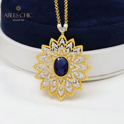 Starry Oval Blossom Necklace 5667