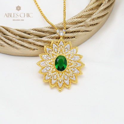 Starry Oval Blossom Necklace 5667