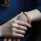 Lace Multi Row Stone Open Ring 5705