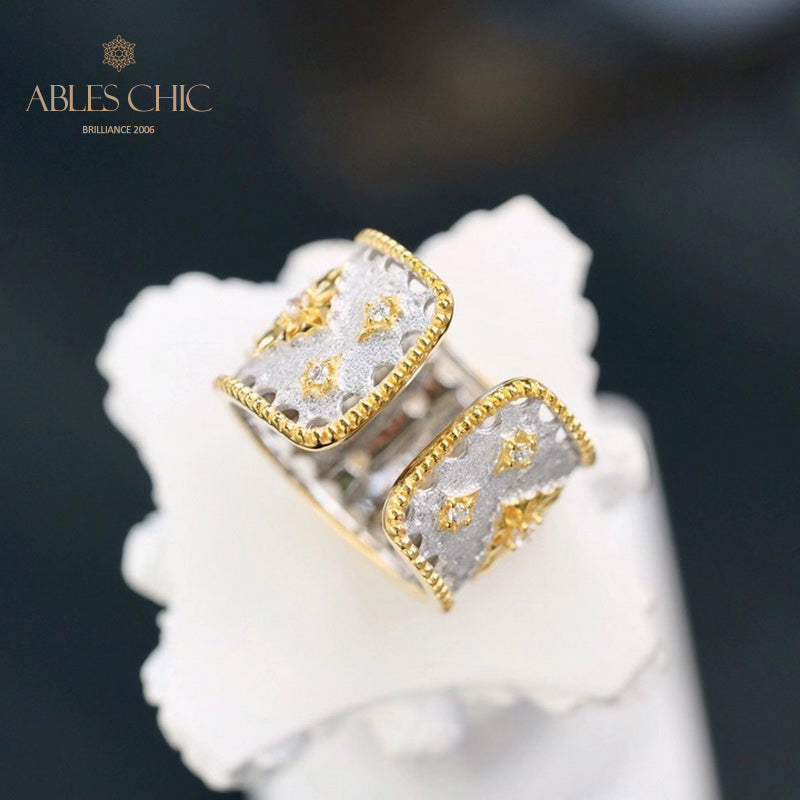 Silky Stars Rich Floral Open Ring 5707