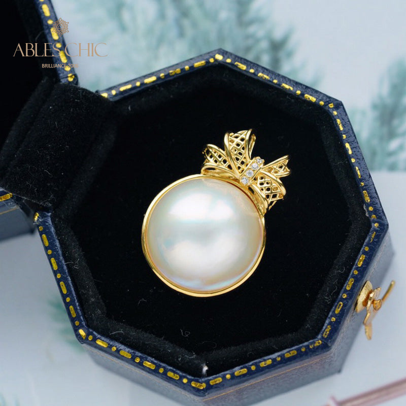 Mabe Pearl Bowtie Pendant 5848