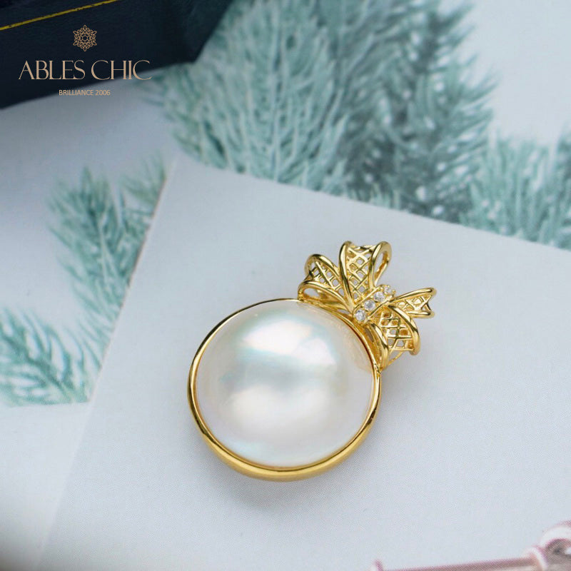 Mabe Pearl Bowtie Pendant 5848