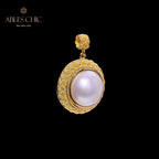 Solitaire Mabe Pearl Braided Pendant 5939