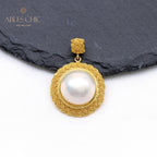 Solitaire Mabe Pearl Braided Pendant 5939