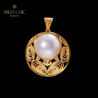 Mabe Pearl Filigree Pendant 5843