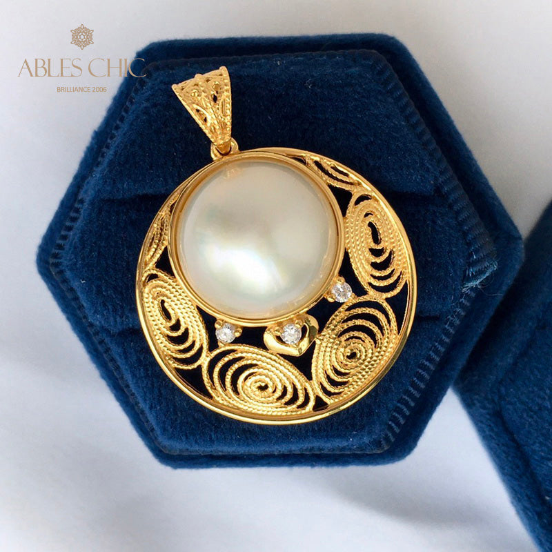 Mabe Pearl Filigree Pendant 5843