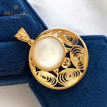 Mabe Pearl Filigree Pendant 5843