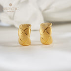 Fabric Element Brushed Cross Grain Earrings 6140