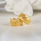 Fabric Element Brushed Cross Grain Earrings 6140