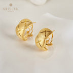 Fabric Element Brushed Cross Grain Earrings 6140