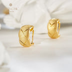 Fabric Element Brushed Cross Grain Earrings 6140