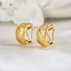 Fabric Element Brushed Cross Grain Earrings 6140