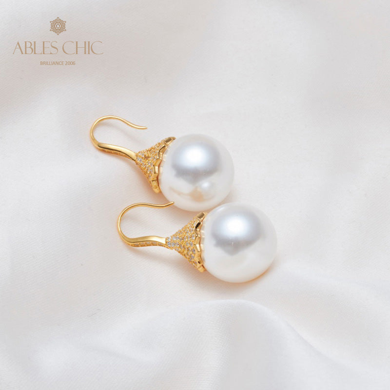 Floral Shell Pearl Earring 5785