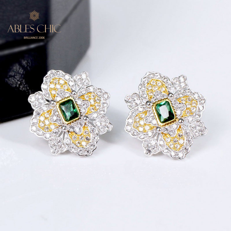 Emerald Clover Blossom Earrings 5150