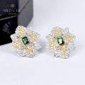 Emerald Clover Blossom Earrings 5150