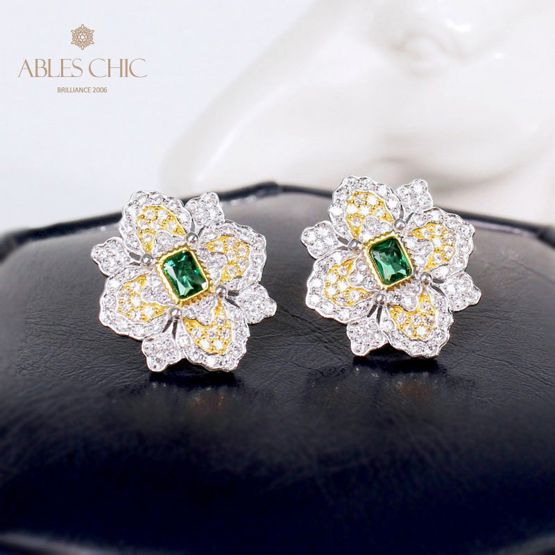 Emerald Clover Blossom Earrings 5150
