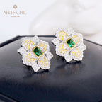 Emerald Clover Blossom Earrings 5150