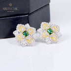 Emerald Clover Blossom Earrings 5150