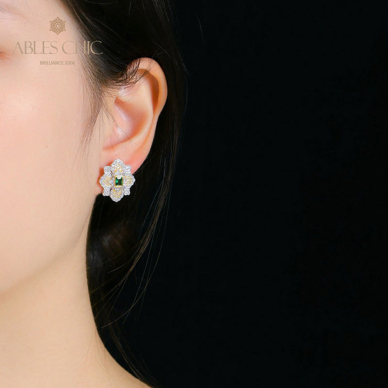 Emerald Clover Blossom Earrings 5150