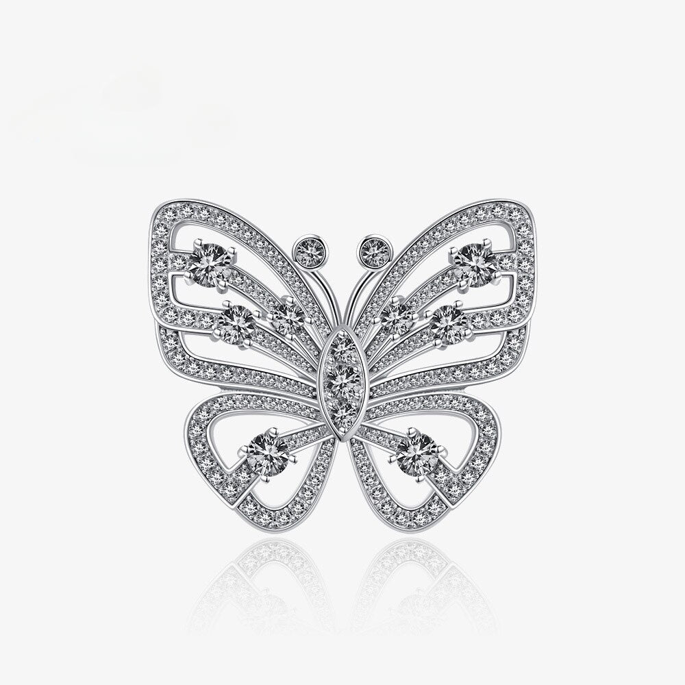 Bague de déclaration papillon géant pavée R1249